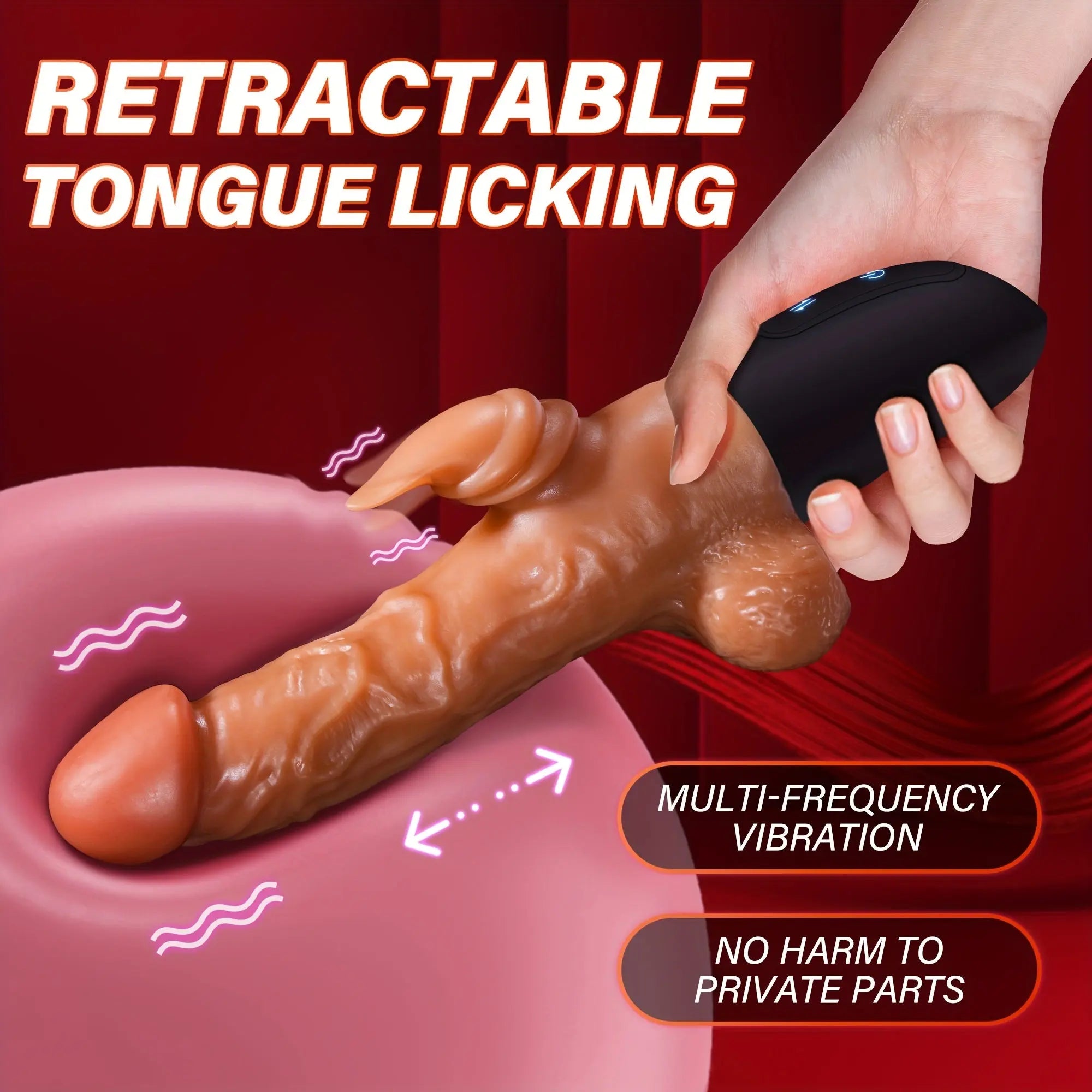 Handheld Dildo Vibrator Realistic G-spot Clitoral Vibrating 3 Thrusting & 7 Vibrating Modes Sweetstoy