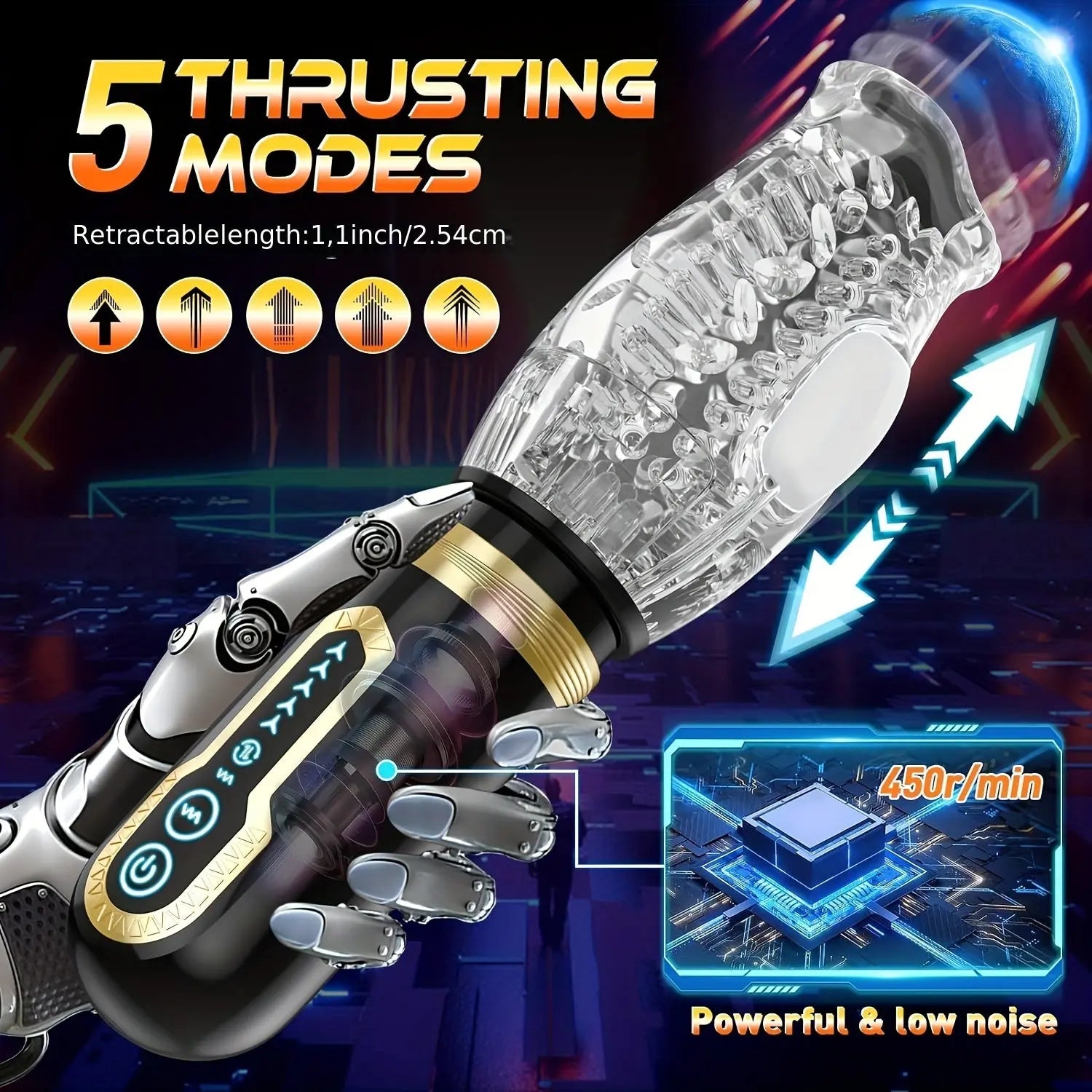 Automatic Male Masturbation Cup 5 Rotating & 7 Vibrating Modes Sweetstoy