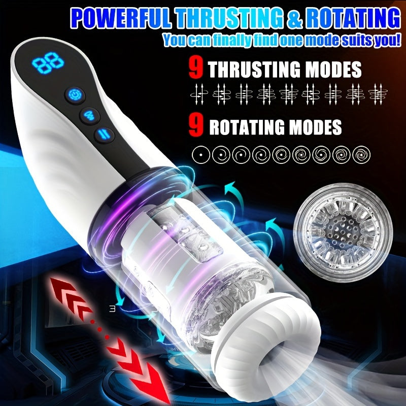 Male Masturbation Cup with 9 Sucking & Vibrating & Rotating Modes