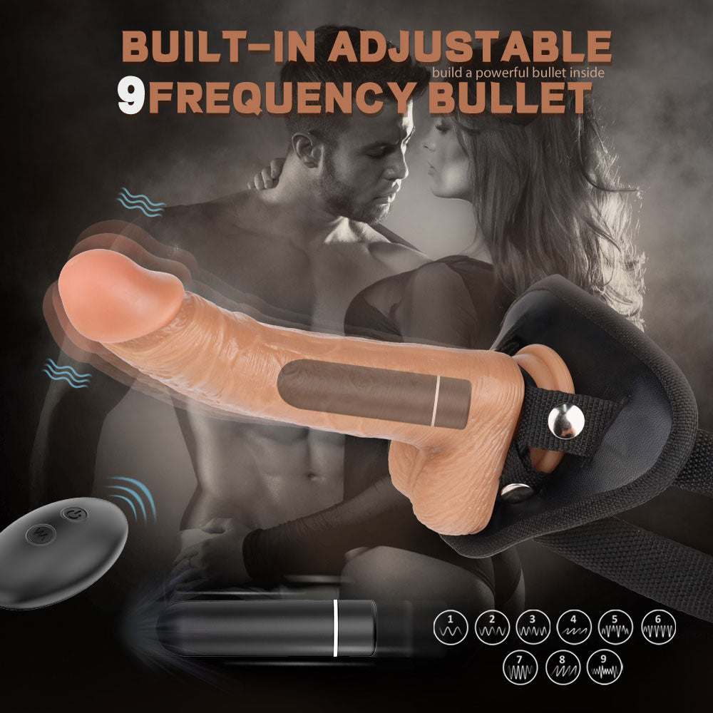 Sweetstoy - 9 Vibration Strap-on Dildo for Gay Lesbian Couple Play