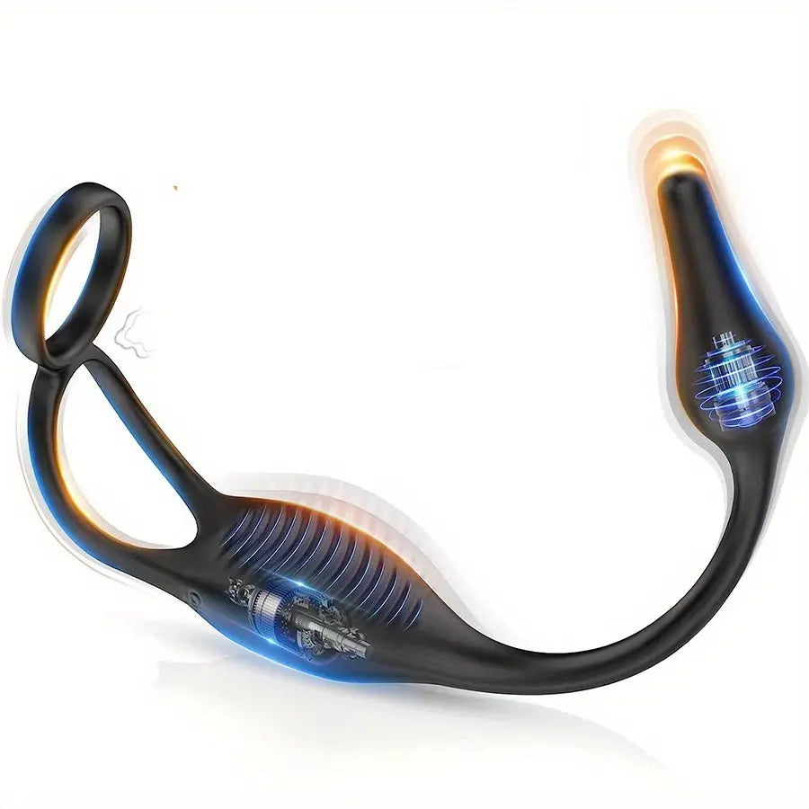 4 In 1 Male Sex Toys Penis Ring With Remote Control Butt Plug 7 Vibrating Modes Sweetstoy