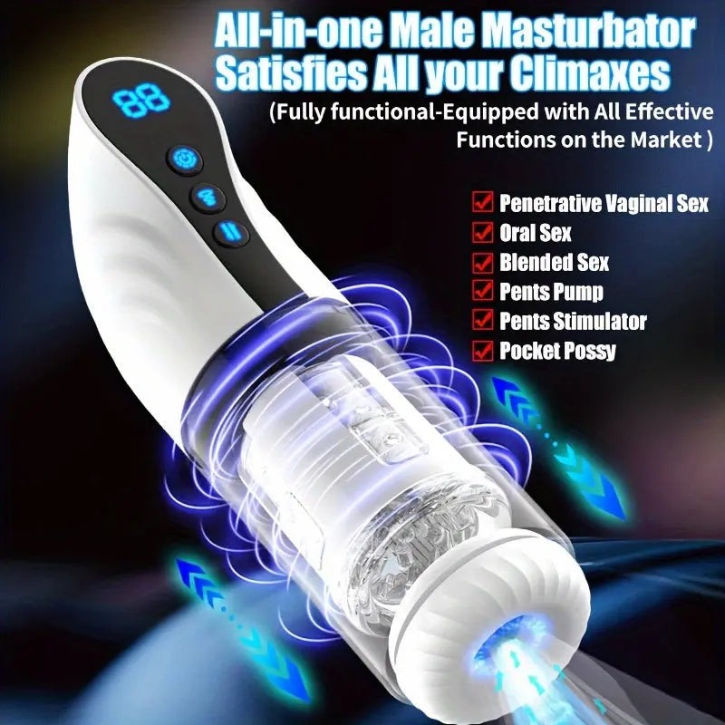 Male Masturbation Cup with 9 Sucking & Vibrating & Rotating Modes Sweetstoy