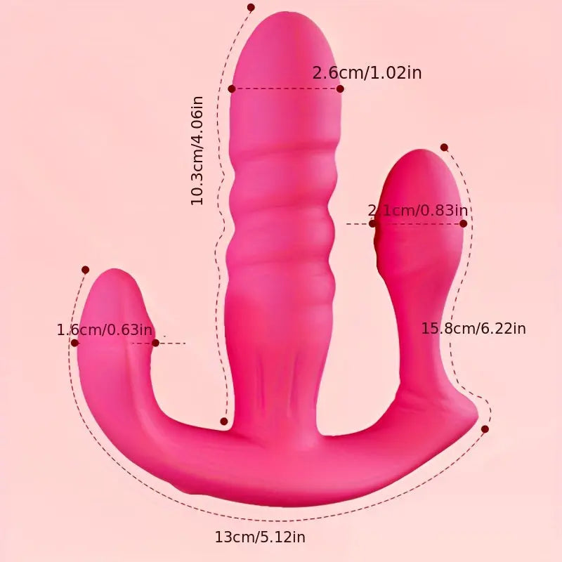 3 Retractable Wearable Vibrator for Vaginal And Anal Penetration And Clitoral Stimulation Sweetstoy
