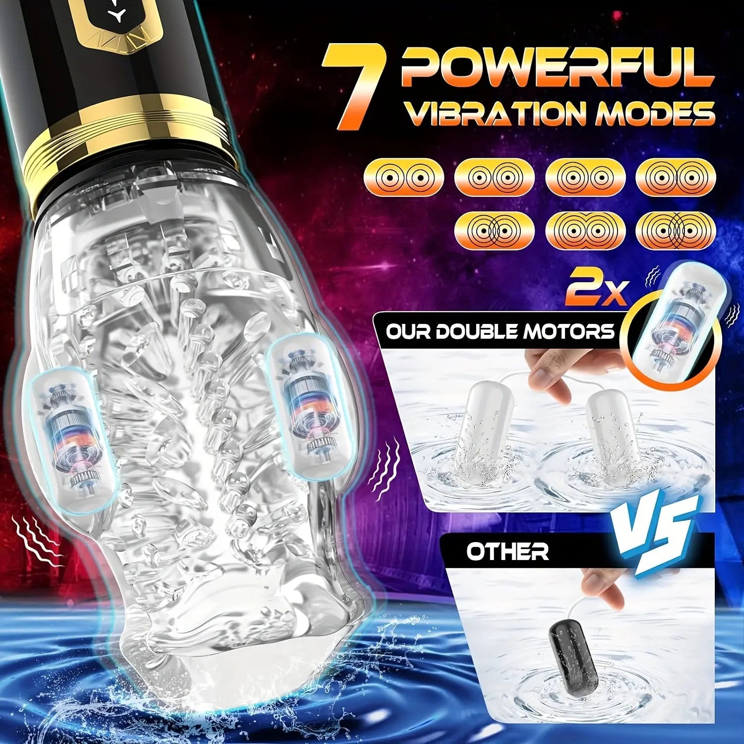 Automatic Male Masturbation Cup 5 Rotating & 7 Vibrating Modes Sweetstoy