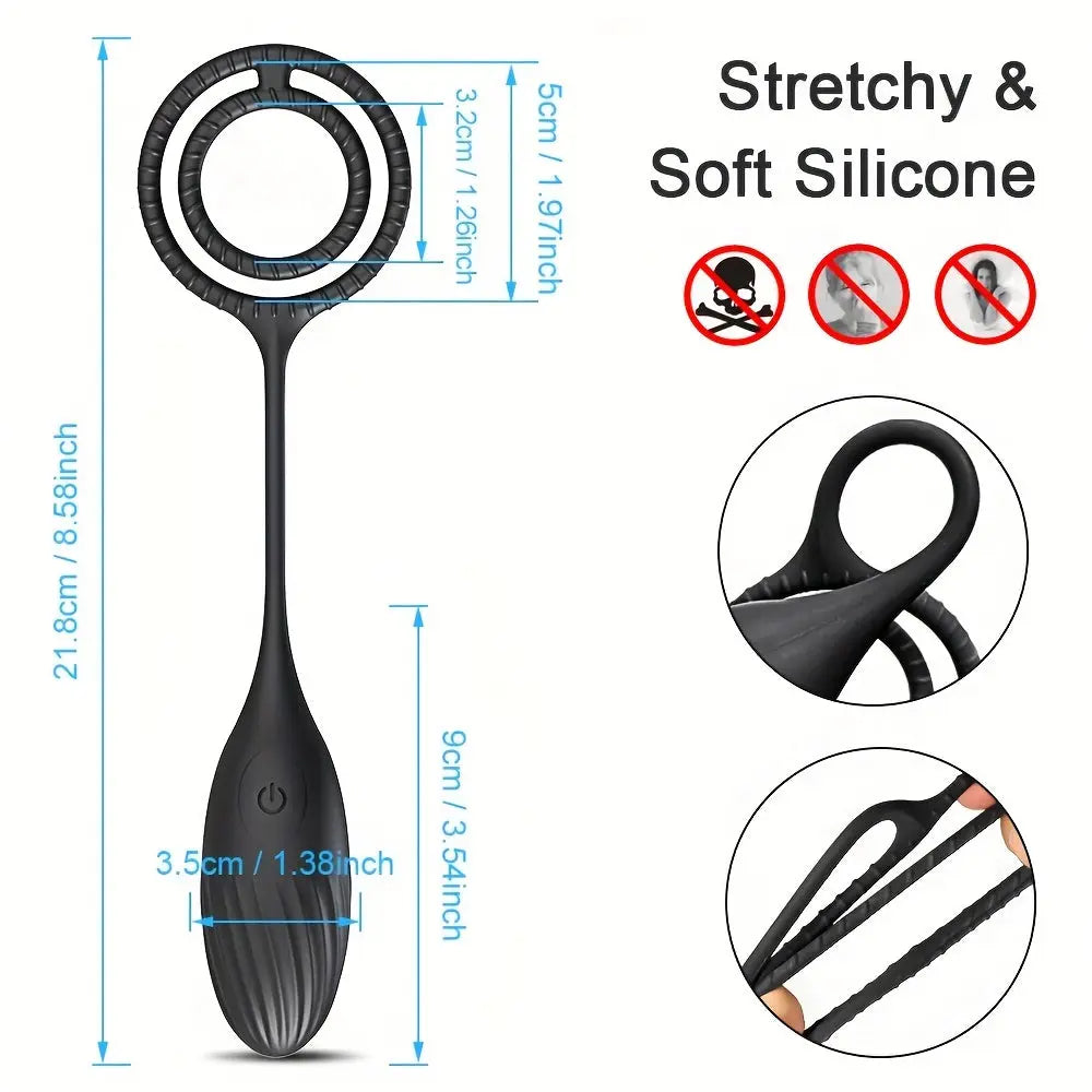 3-in-1 Prostate Massager With Double Penis Rings, 10 Vibration Modes Wireless Remote Control Anal Plug Sweetstoy