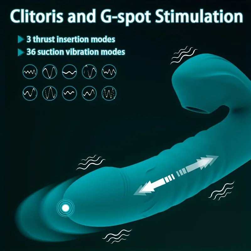 Sucking Vibrator Thrusting Dildo For Women 36 Sucking Modes & 3 Thrust Modes Automatic Heating G-Spot Vibrators Adult Sex Toy For Women & Couples Sweetstoy