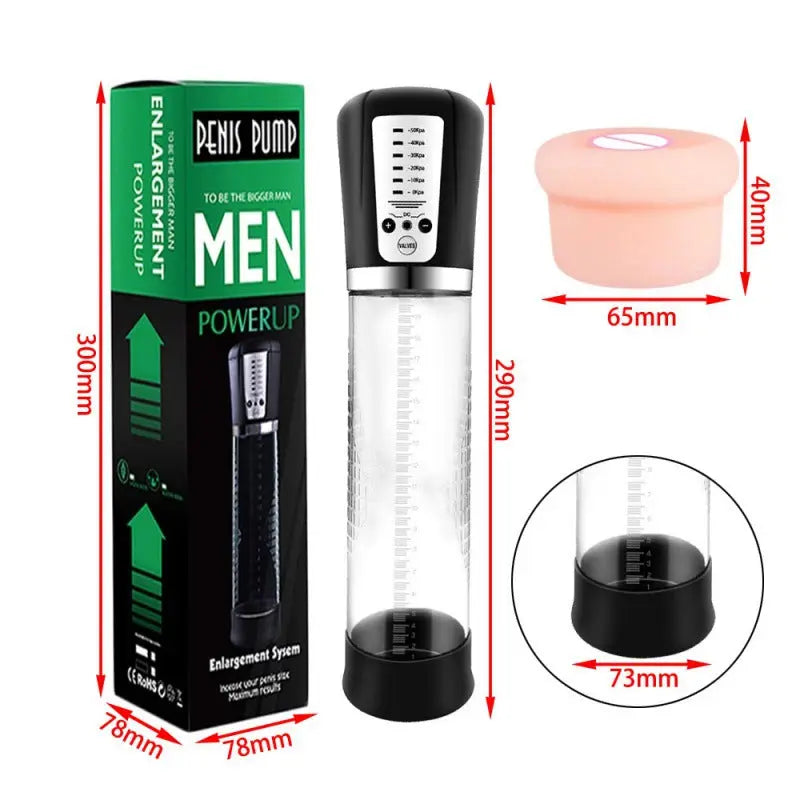 Self-sucking penis pump with vaginal sleeve - black Sweetstoy