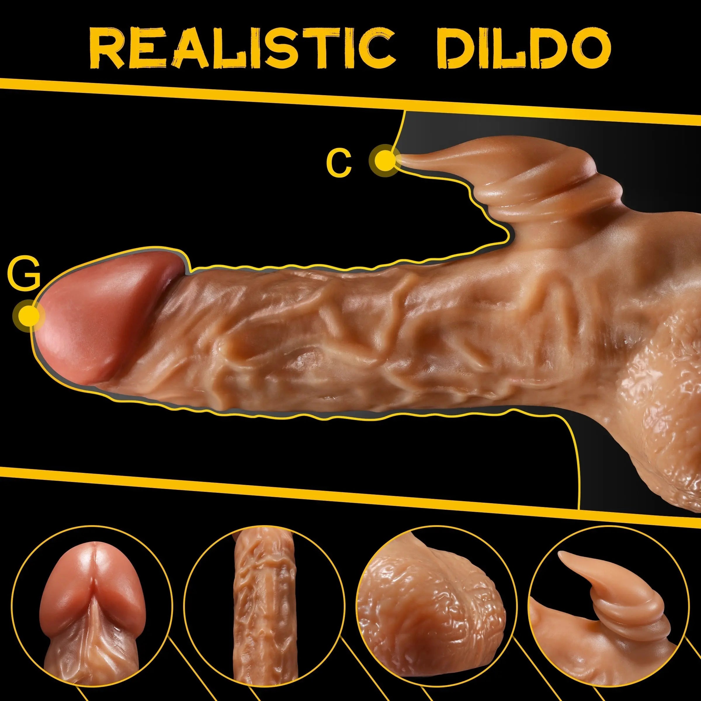 Handheld Dildo Vibrator Realistic G-spot Clitoral Vibrating 3 Thrusting & 7 Vibrating Modes Sweetstoy