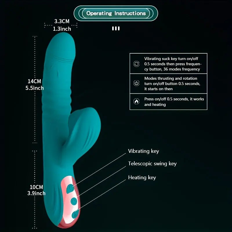 Sucking Vibrator Thrusting Dildo For Women 36 Sucking Modes & 3 Thrust Modes Automatic Heating G-Spot Vibrators Adult Sex Toy For Women & Couples Sweetstoy
