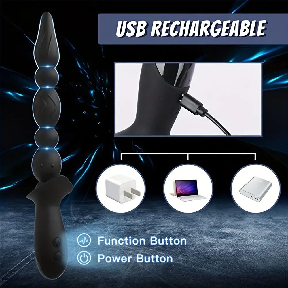 10 Vibrating Modes Rechargeable  Anal Beads Medical Silicone Anal Vibrator Sweetstoy