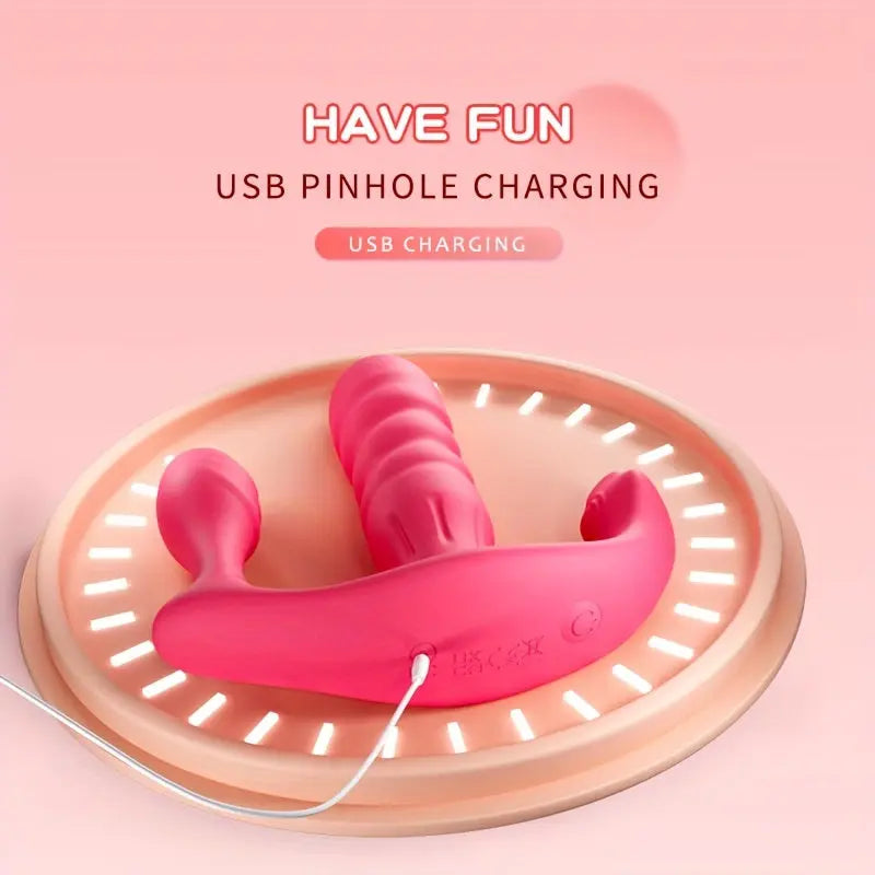 3 Retractable Wearable Vibrator for Vaginal And Anal Penetration And Clitoral Stimulation Sweetstoy