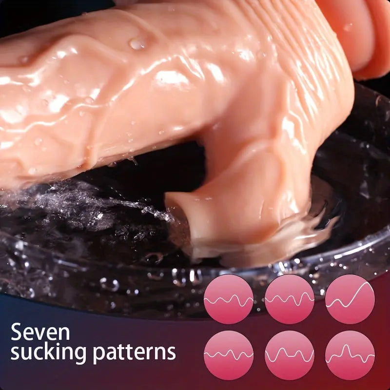 Realistic Vibrating Dildo With Suction Cup Seven Sucking/Heating/Vibrating/Thrusting Sweetstoy
