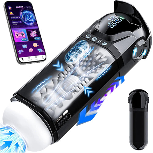 App-Controlled Male Masturbator with Penis Pump, 9 Suction, Thrusting & Vibration Modes