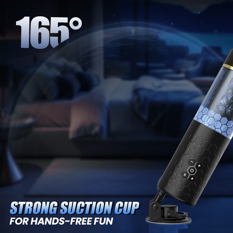 Oral Massage Vibration Masturbation Cup 6 Rotating & Telescoping - Blue Whirlwind