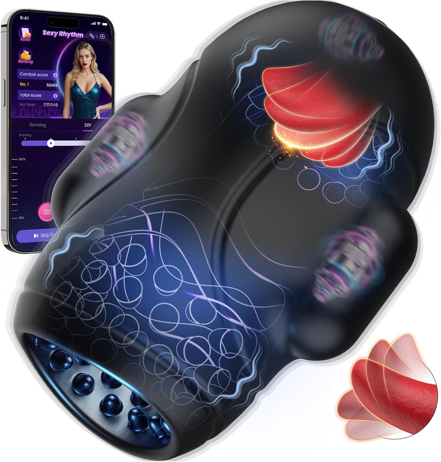 baiwatt AI Sync Male Masturbator with 10 Licking Vibration Modes & Triple Motors