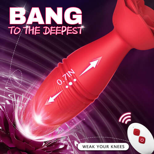 APP Thrusting Anal Vibrator Plug – Remote Control Rose Sex Toy