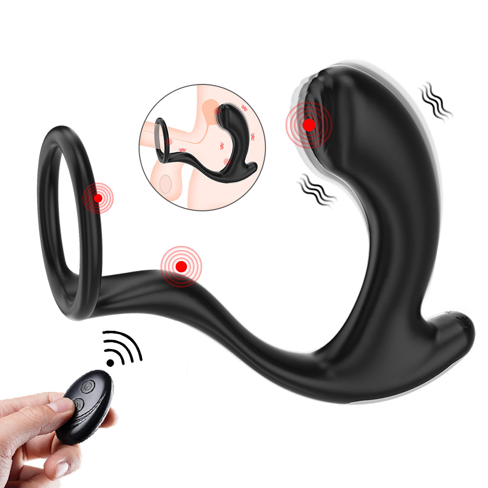 Greedy Finger Male Vibrating Clip Prostate Massager With Cock Ring Sweetstoy