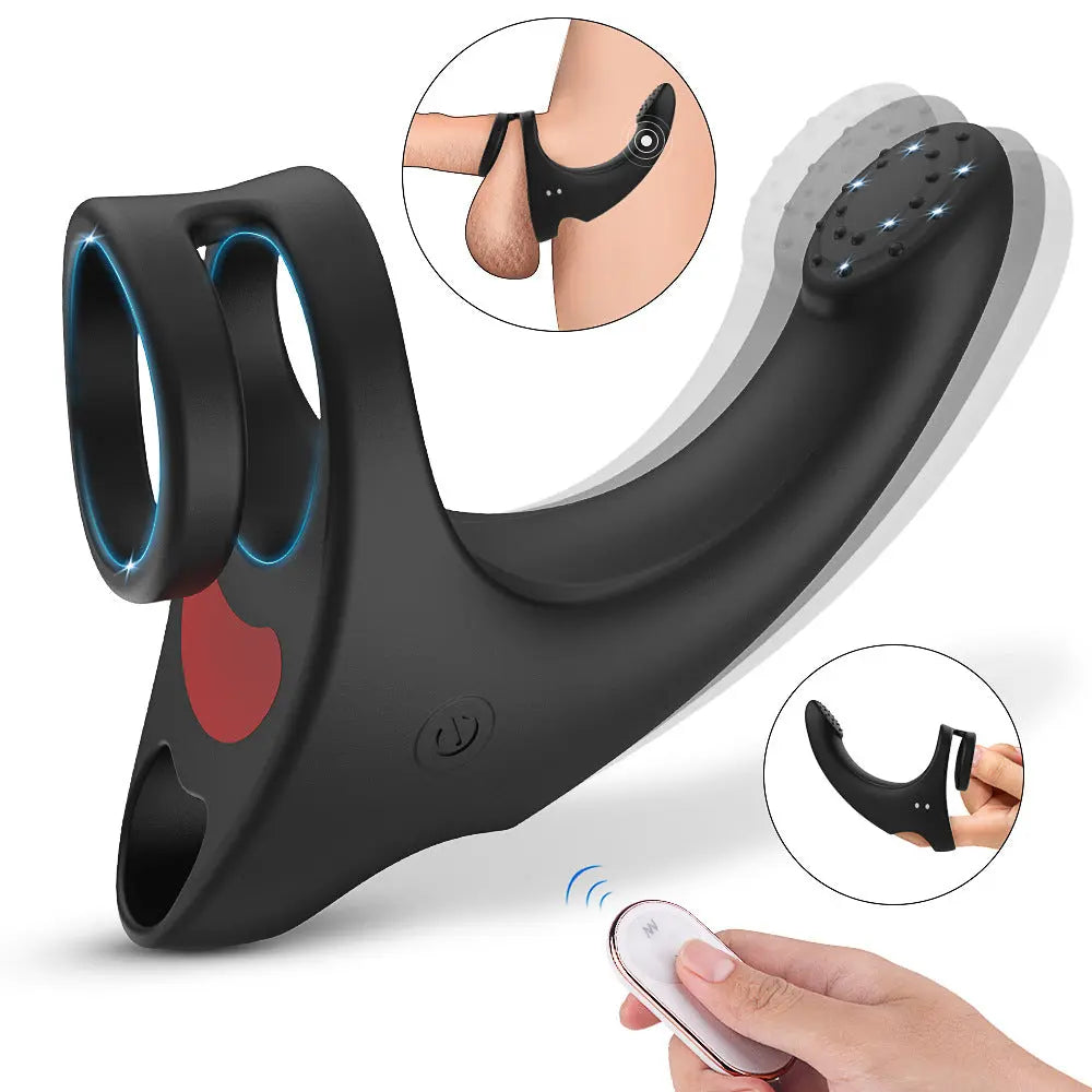 9 vibration modes multifunctional double ring penis ring Sweetstoy