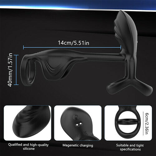 10 Modes Vibrating Male Silicone Penis Ring APP Controlled for Couples