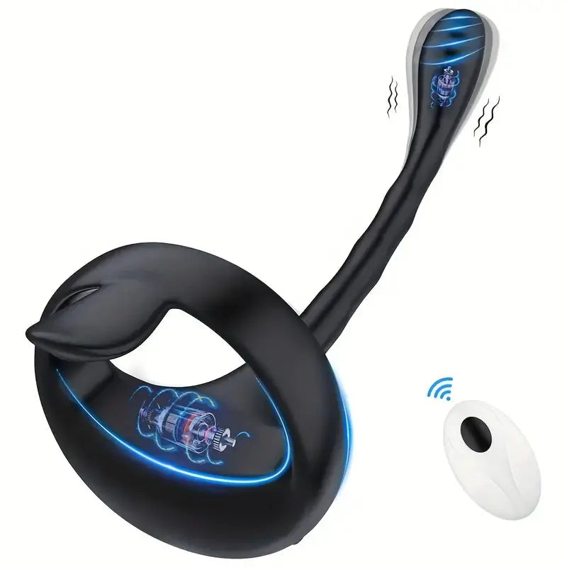 Vibrating Cock Ring Taint Stimulator With Double Bullet, Remote Control Anal Butt Plug Prostate Massager Penis Ring Male Vibrators Sweetstoy