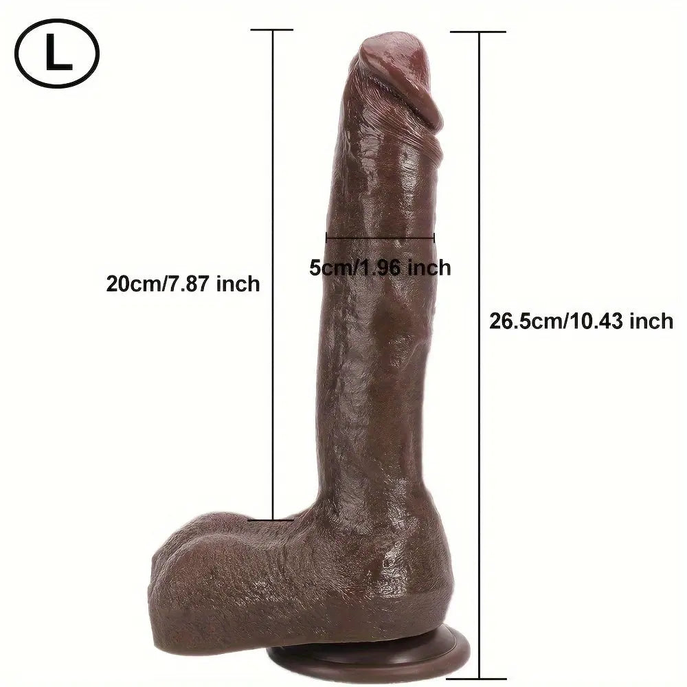 Realistic Dildo Silicone Massive Dildo With Strong Suction Cup For Hands-Free Play, Big Anal Dildo With Veined Shaft Firm Balls Sweetstoy