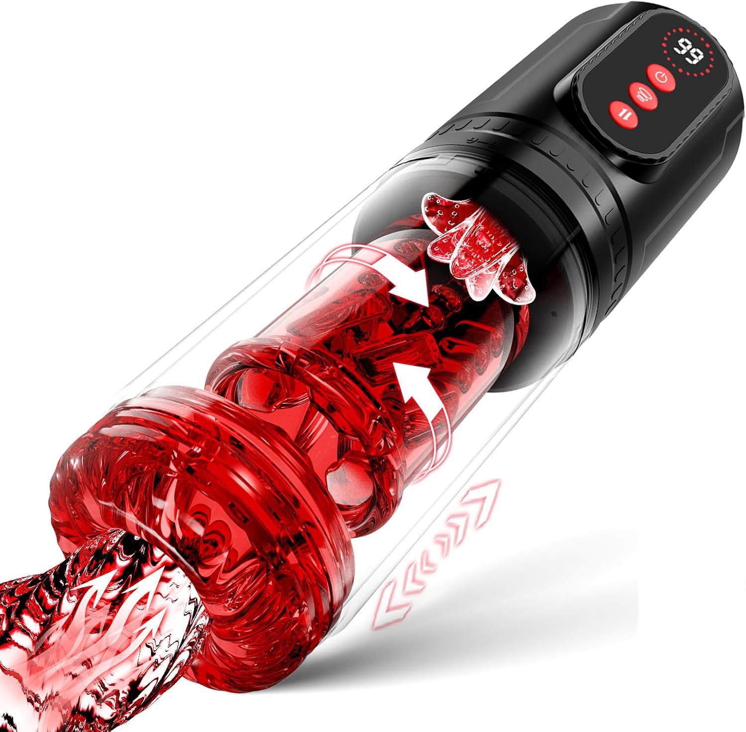 9 Thrusting & Rotating  & Sucking Licking Modes Male Stroker
