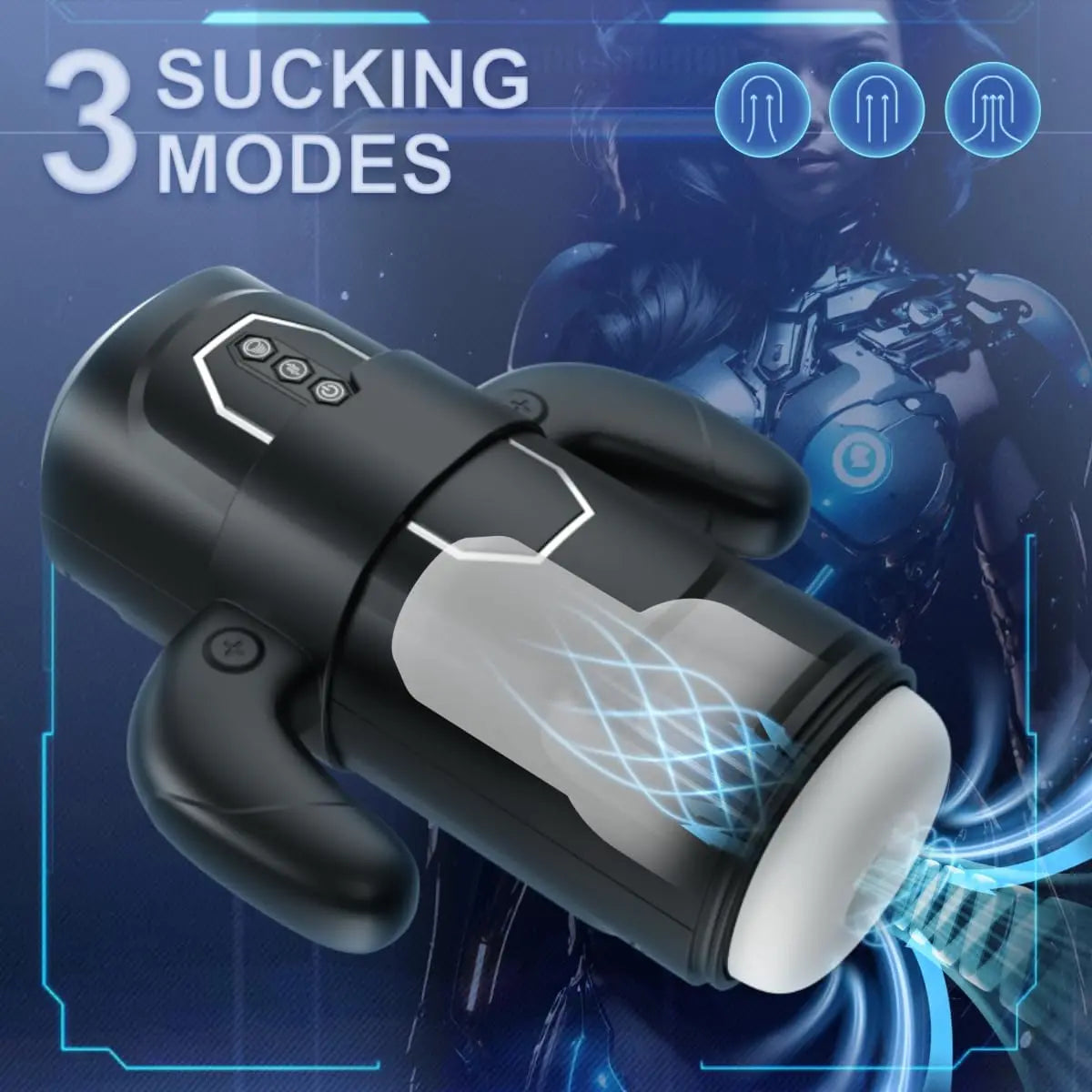 Handheld Retractable Sucking & Heating Male Penis Stroker Sweetstoy