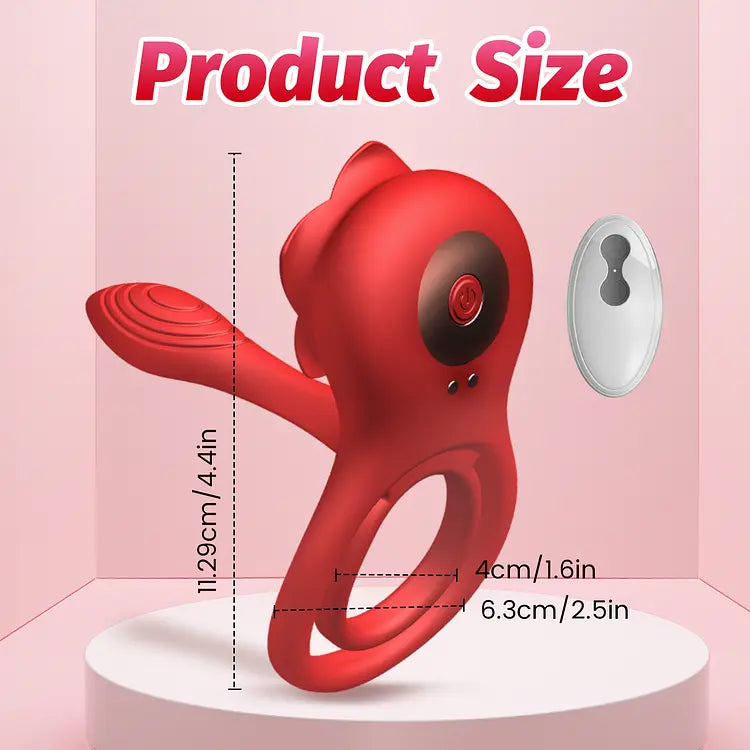 Vibrating penis ring for couples remote control dual-motor with rose clitoral simulator Sweetstoy
