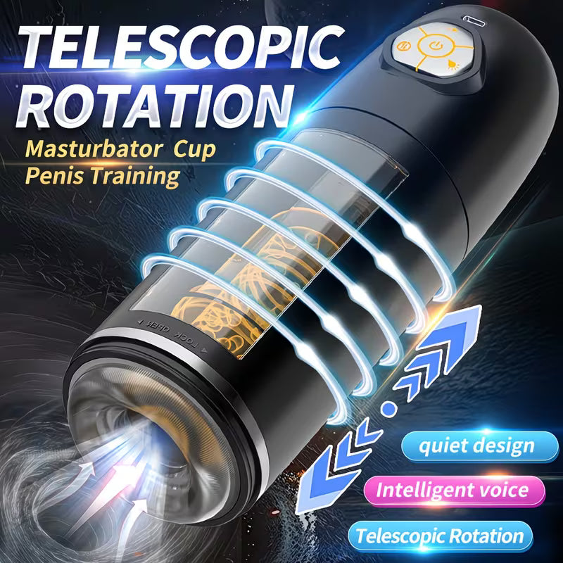 Automatic Male Masturbator with 10 Thrusting & Rotating Modes and Interactive Sound