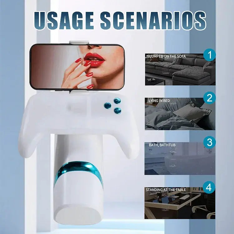 Gamecup Pro Heating Thrusting Vibrating Penis Stroker With Handles And Phone Holder Sweetstoy