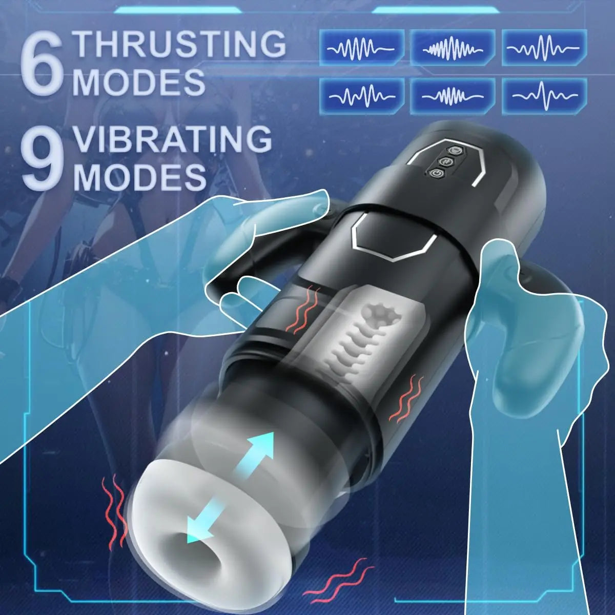 Handheld Retractable Sucking & Heating Male Penis Stroker Sweetstoy