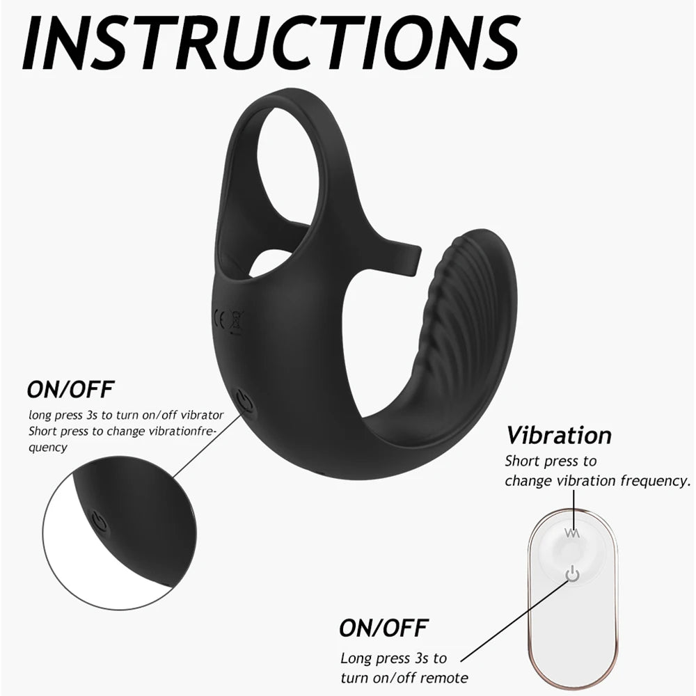 On-device power and pattern button plus wireless remote control instructions