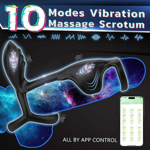 10 Modes Vibrating Male Silicone Penis Ring APP Controlled for Couples