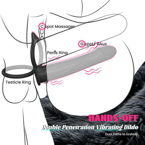 Anal Couples Strap On Anal Dildo With Vibrating Cock Ring