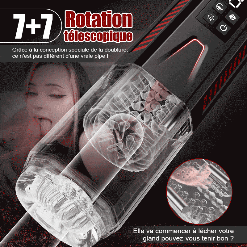 Mars Oral Dominator – 4-in-1 Masturbator with Dual Motors (7 Vibration, 7 Rotation, Thrusting)