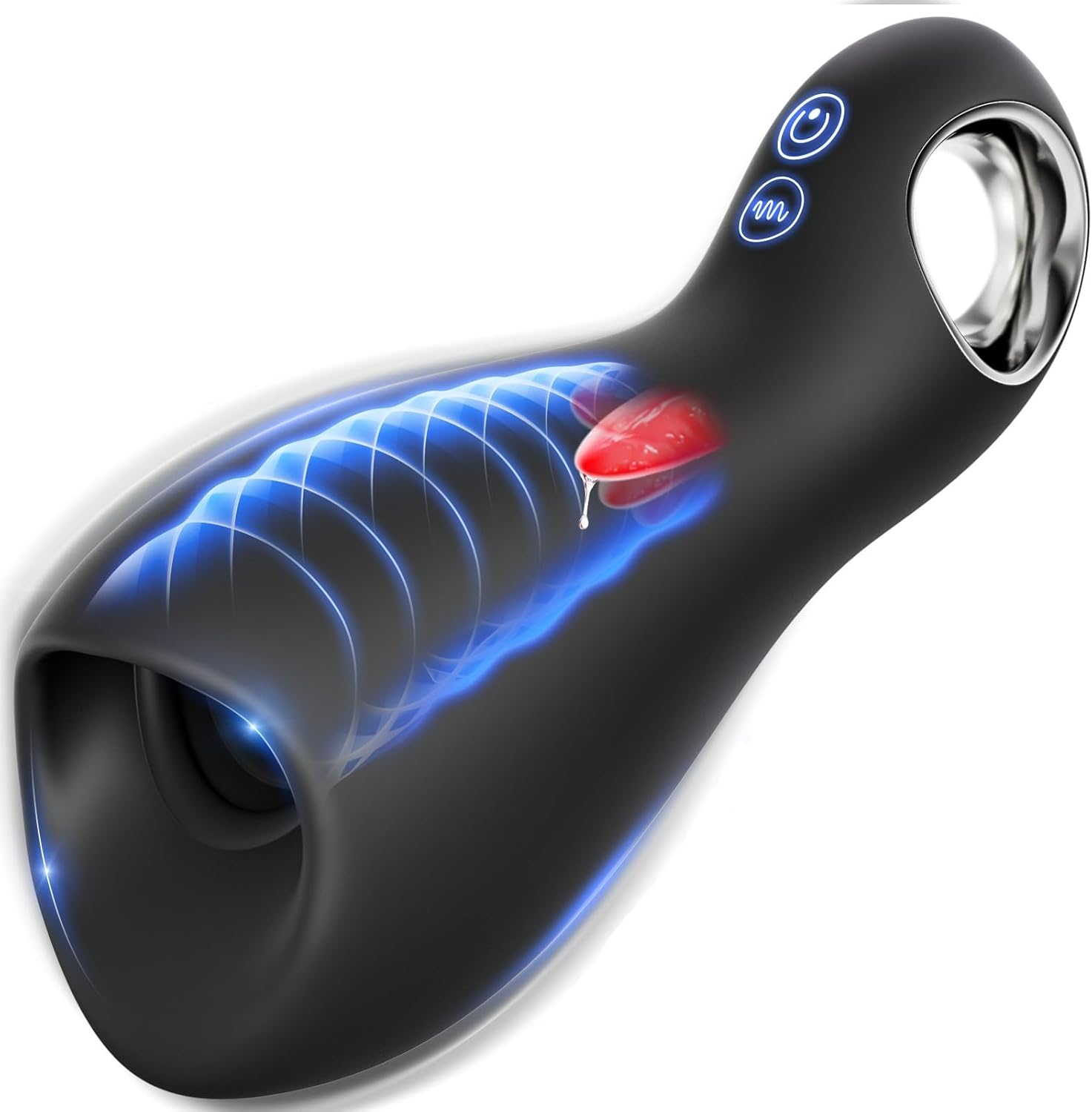 EINSEO Tongue-Style Male Vibrator with 10 Modes – Loop Handle Design, Multi-Function Personal Massager for Men