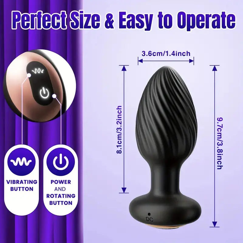 Anal Vibrator Prostate Massager, Vibrating Anal Butt Plug, Rechargeable Waterproof Sweetstoy