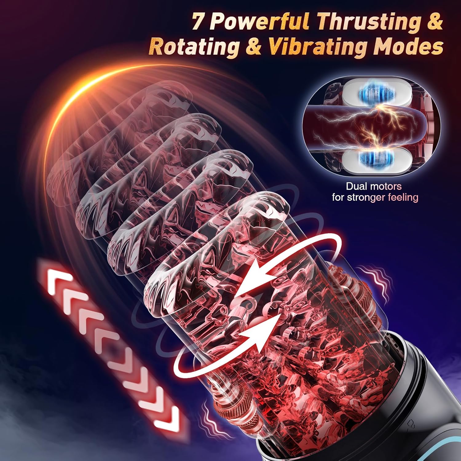 7-Function AI Male Masturbator Stroker – Thrusting, Rotating, Vibrating, Sucking, Licking with Vacuum Pump Enlarger & LCD Display