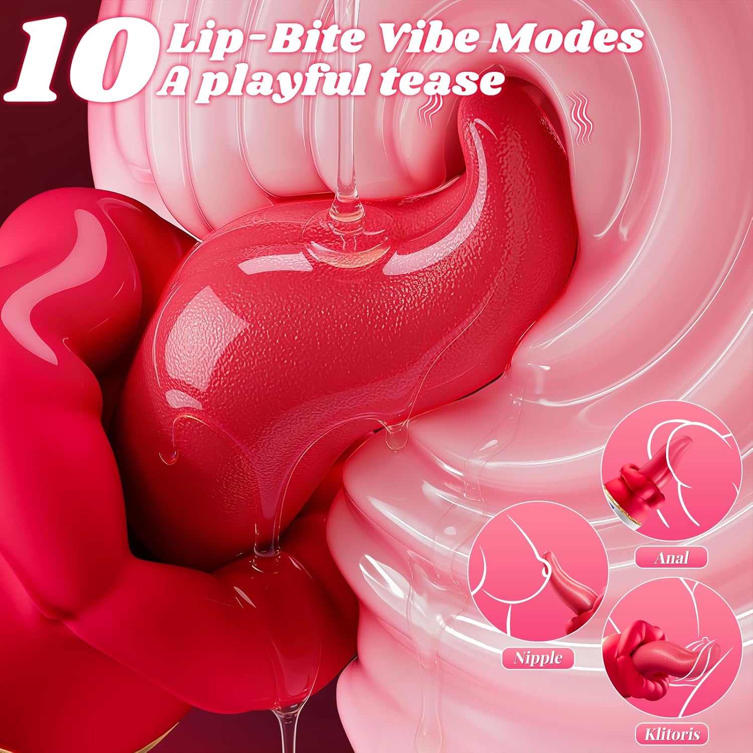 SVSHLJK Rose Tongue Vibrator with 10 Lip Vibration & Swing Modes