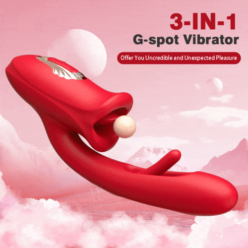 Mouth-Shaped Biting G Spot Vibrator with Vibration & Flapping