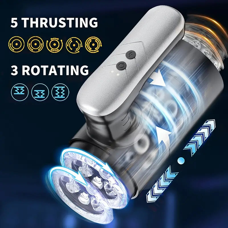 2 in 1 Automatic 5 Retractable 3 Swivel Male Masturbator Sweetstoy