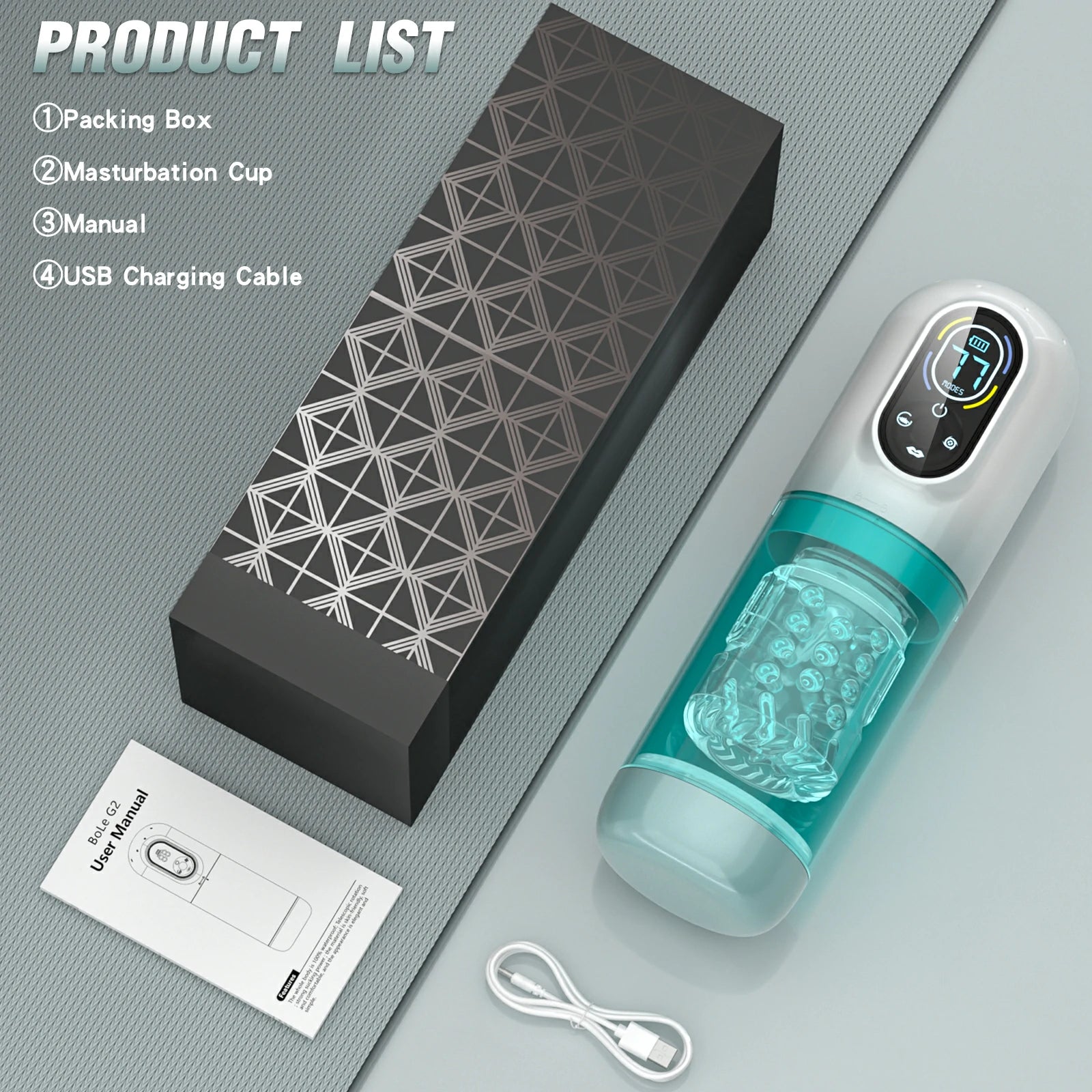 BOLEpro 7-Mode Automatic Male Masturbator with Rotating & Sucking Action