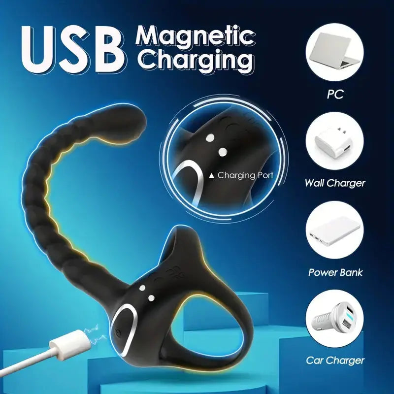 Anal Butt Plug Cock Ring Prostate Stimulator with Remote Control 10 Vibrating Modes Sweetstoy