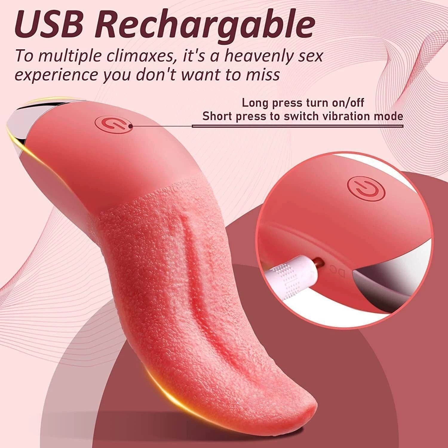 Helran-Clit Licking Tongue Vibrator with G Spot Stimulator