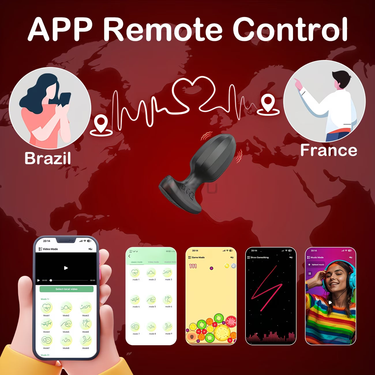 App-Control Vibrating Anal Plug with 9 Modes for Prostate Massage (Men & Women)