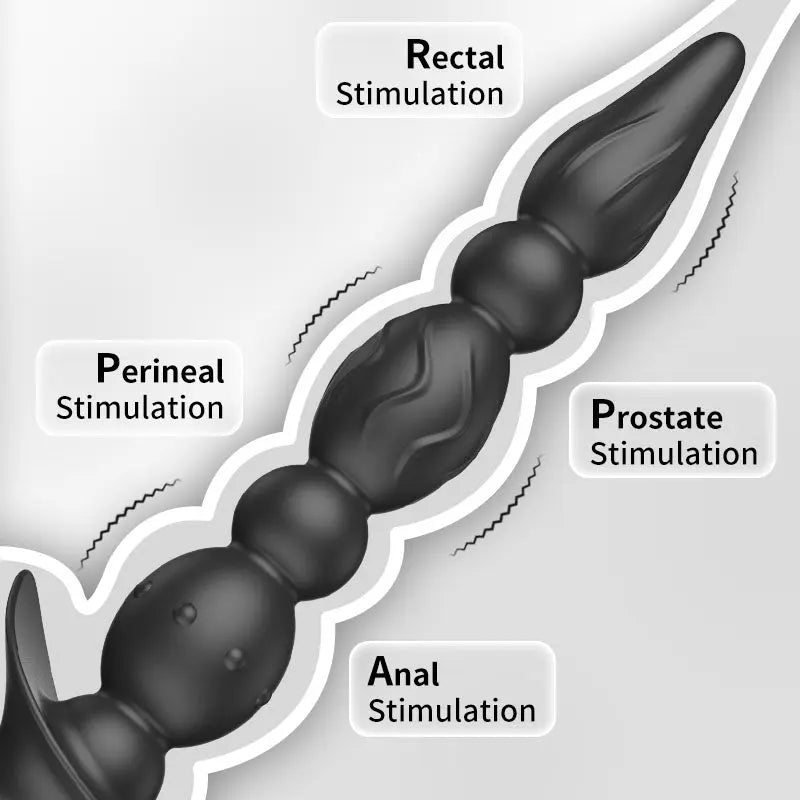 10 Vibrating Modes Rechargeable  Anal Beads Medical Silicone Anal Vibrator Sweetstoy