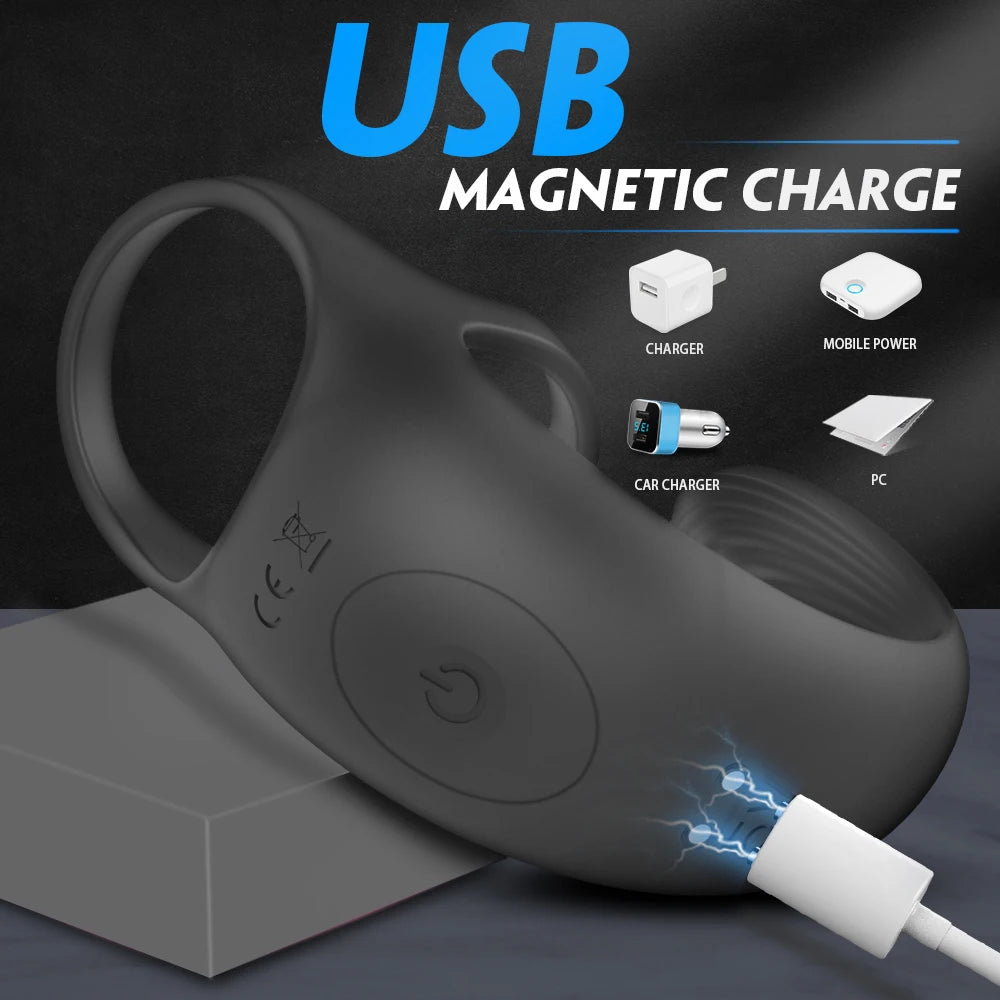 Anal Vibrators for Men 9 Modes Vibrating Prostate Massager with Cock Ring