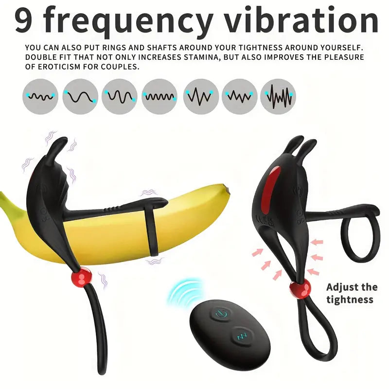 Adjustable Cock Ring 9 Frequency Vibration & Remote Control