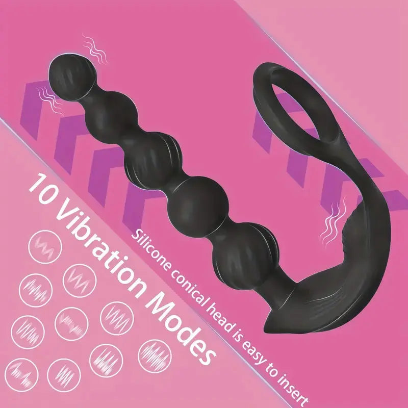 1pc Anal Plug Vibrator With Penis Ring Sex Toys, Male Prostate Massage Vibrator Anal Plugs Penis Ring Delay Ejaculation Vibrator Wireless Control Sex Toys For Men And Women Sweetstoy