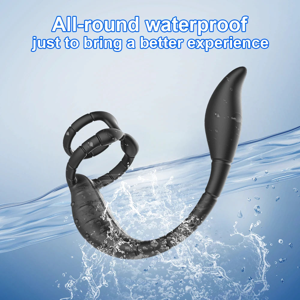 APP-Controlled Cock Ring with Anal Plug – 2-in-1 Prostate Vibrator for Men